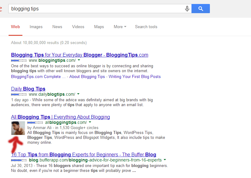 how to show image in google search result