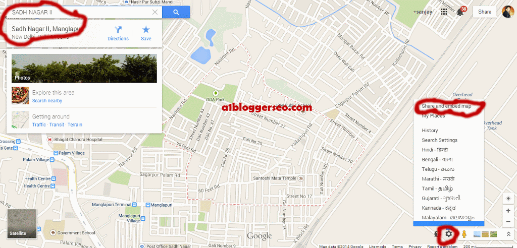 Embed Google Map in a Website