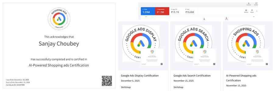 Google Ads Certification - Sanjay Choubey